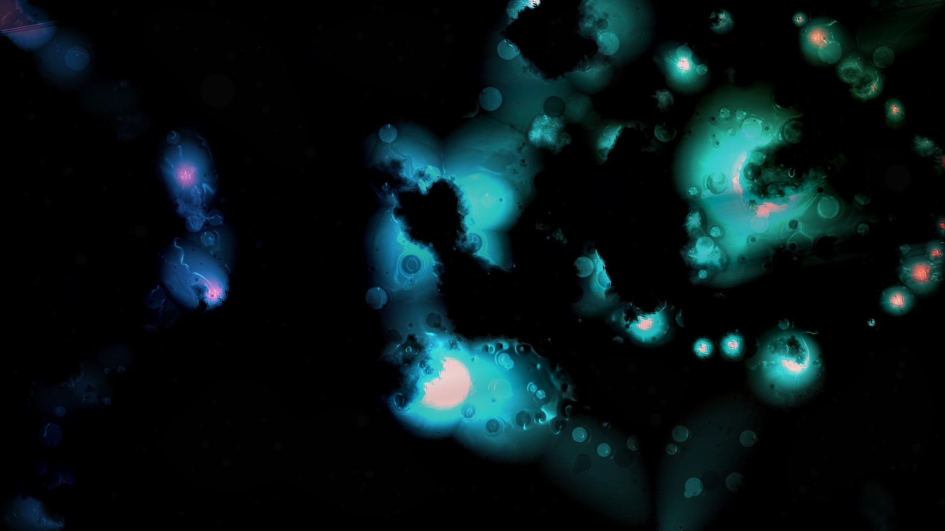 Abstract blue-green nebula