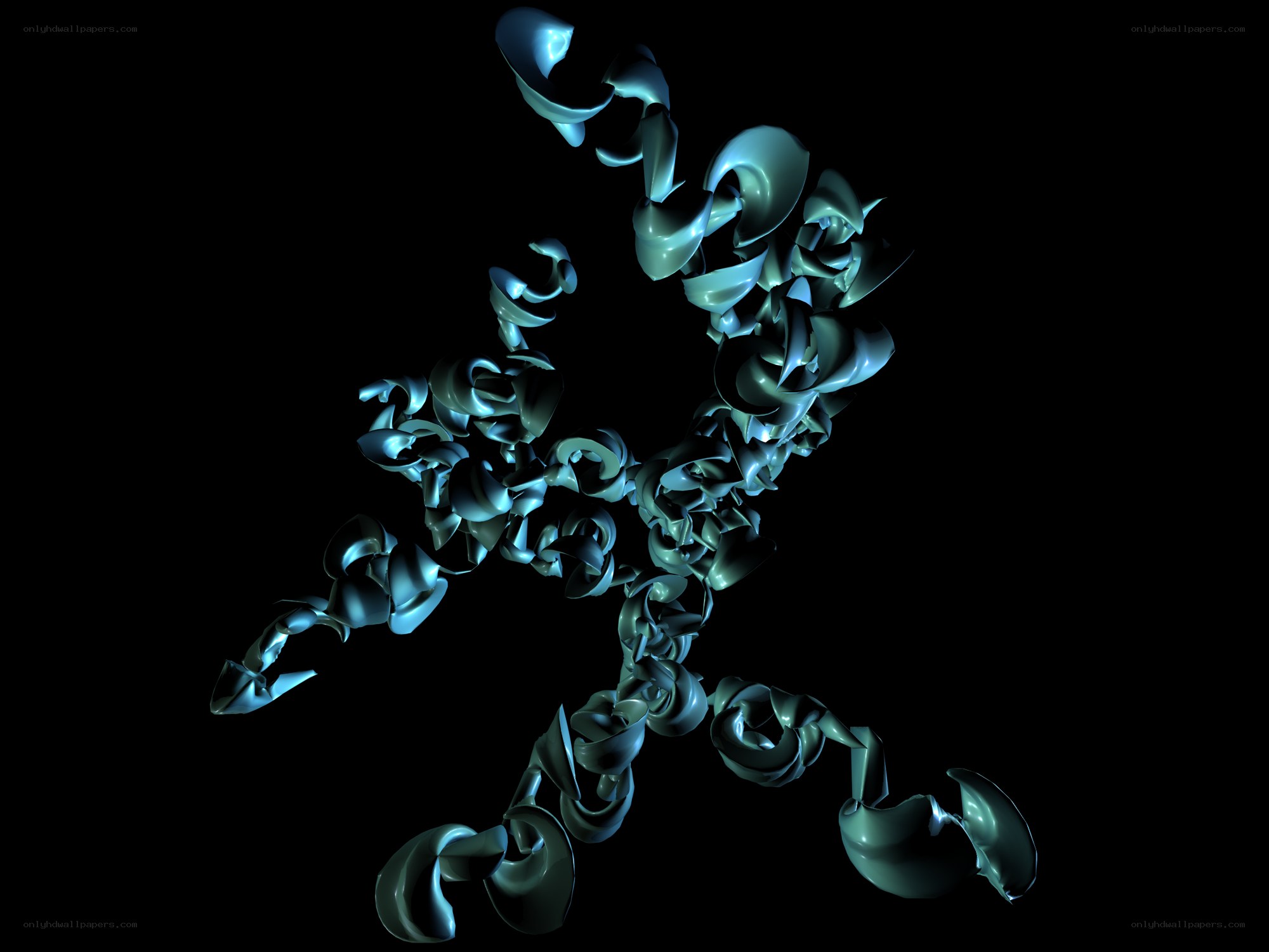 abstract blue-green sculpture