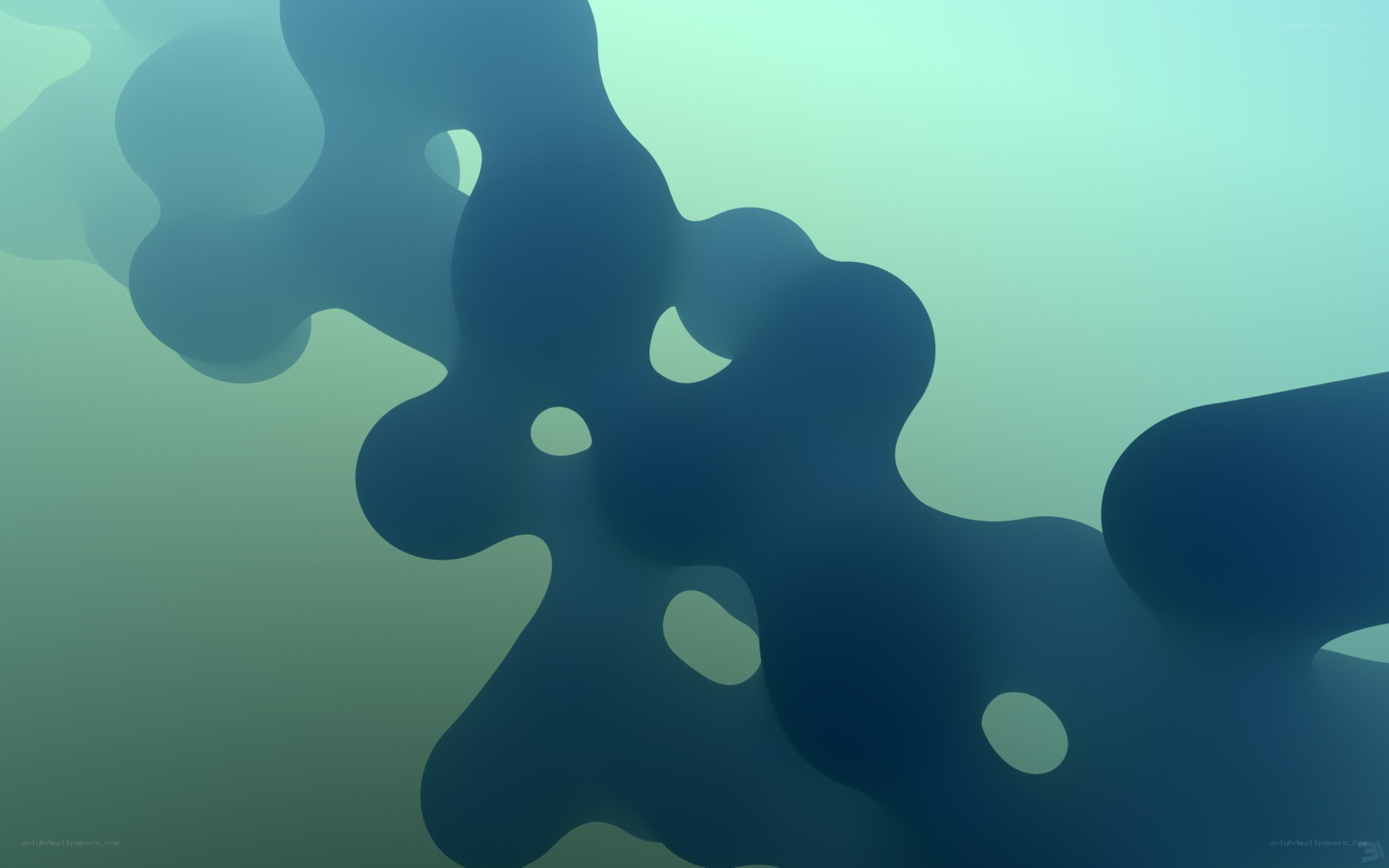 abstract blue-green shapes