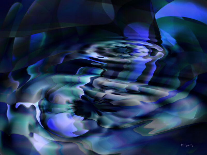 Abstract Blue-green Swirls — Blue, Dreamy
