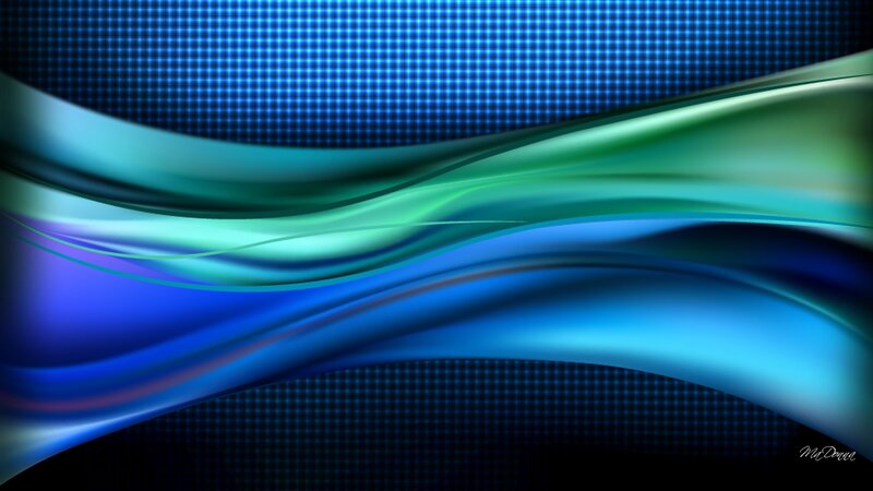 Abstract Blue Green Waves — Dynamic