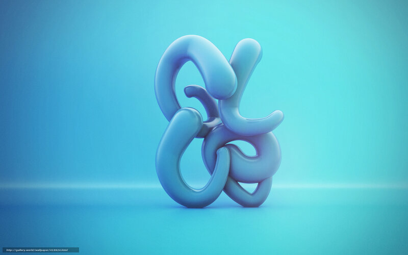 Abstract Blue Knot Sculpture