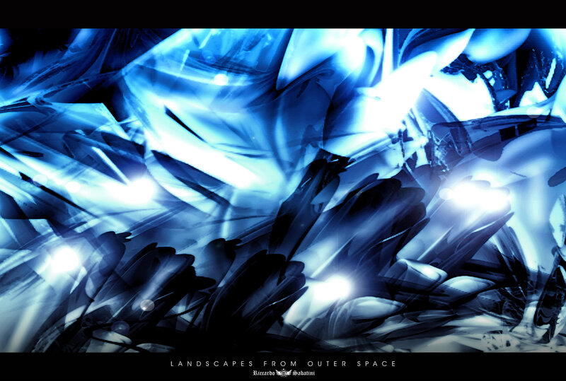 Abstract blue landscapes from outer space