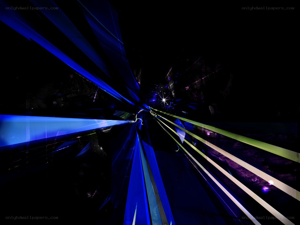Abstract blue light beams