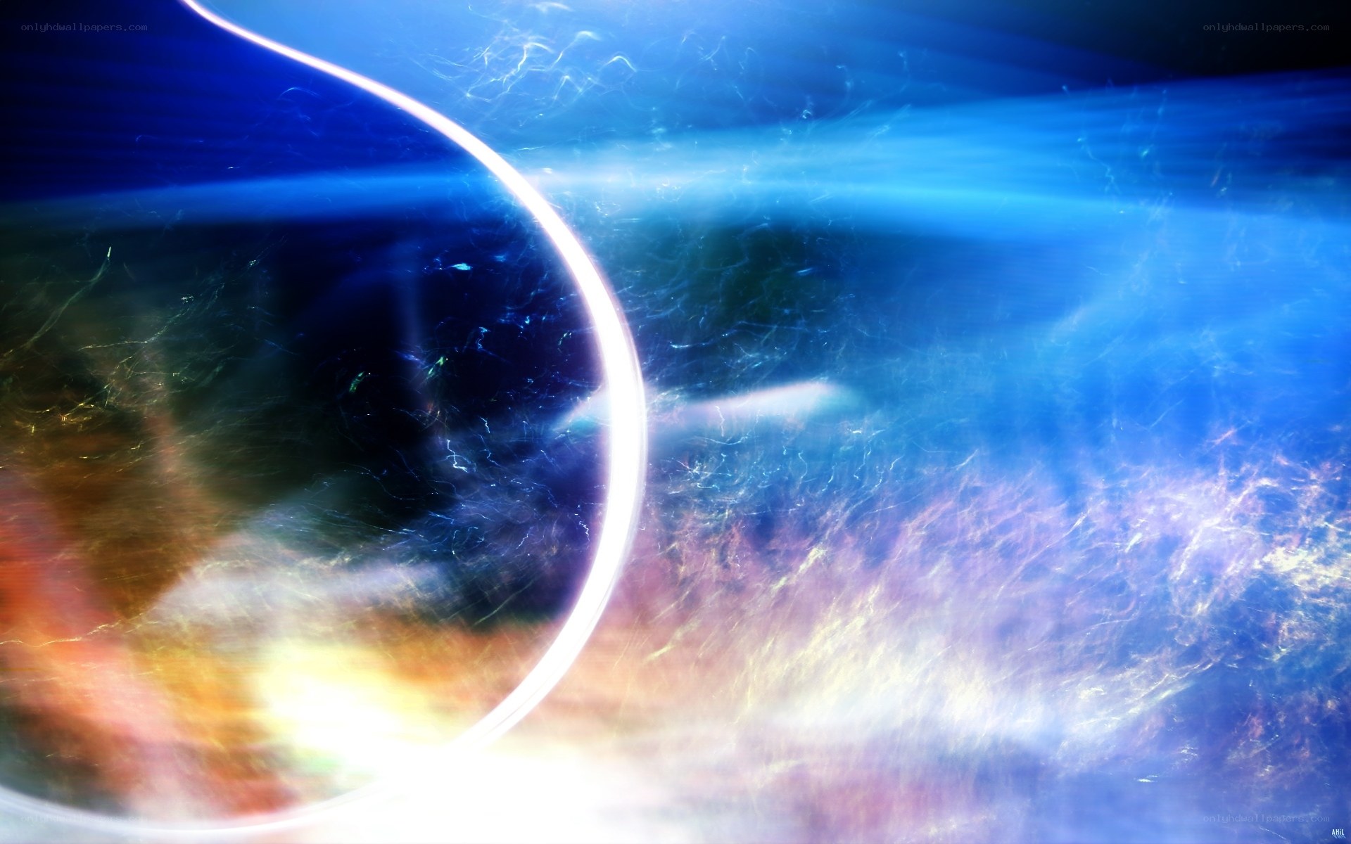 Abstract blue light circle