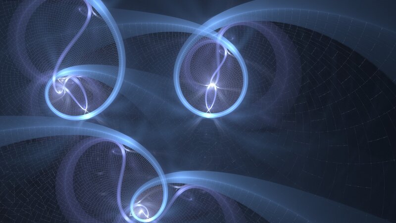 Abstract blue light patterns