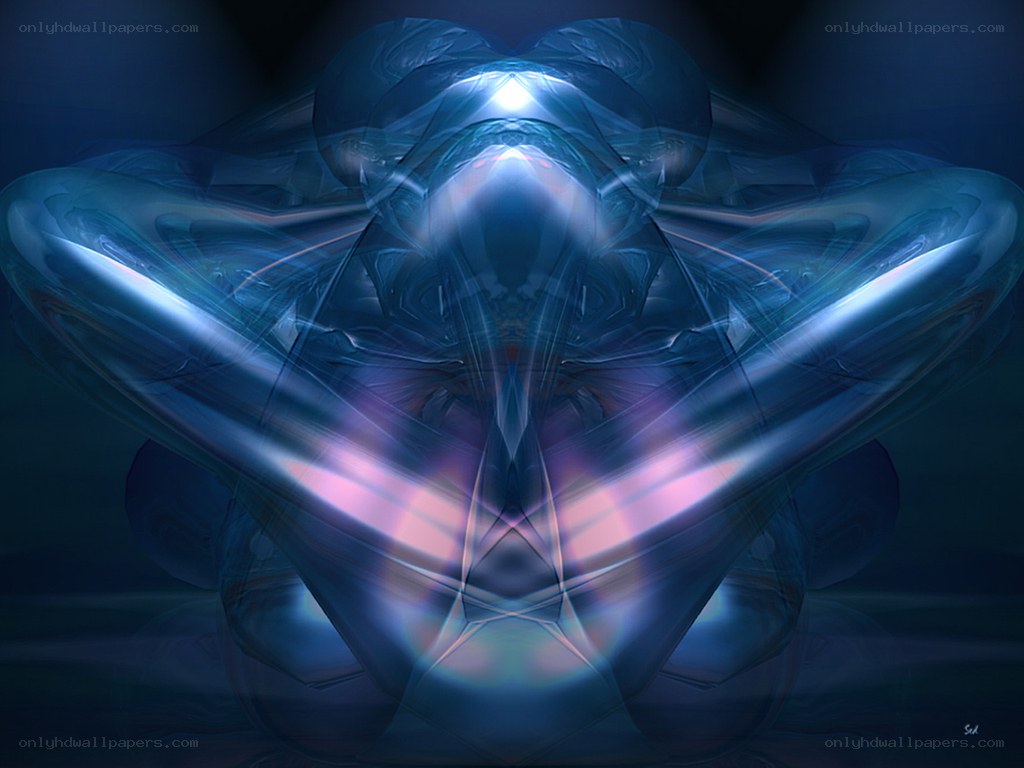 Abstract blue light sculpture