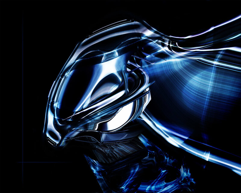 Abstract Blue Light Sculpture — Dramatic