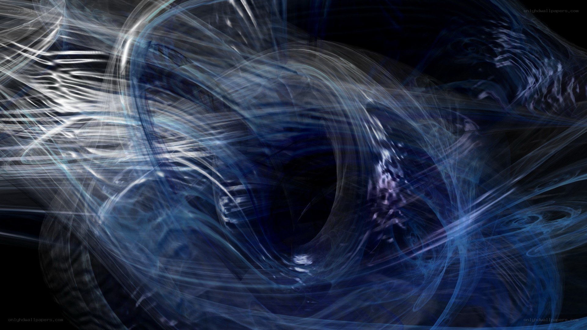 Abstract blue light swirl