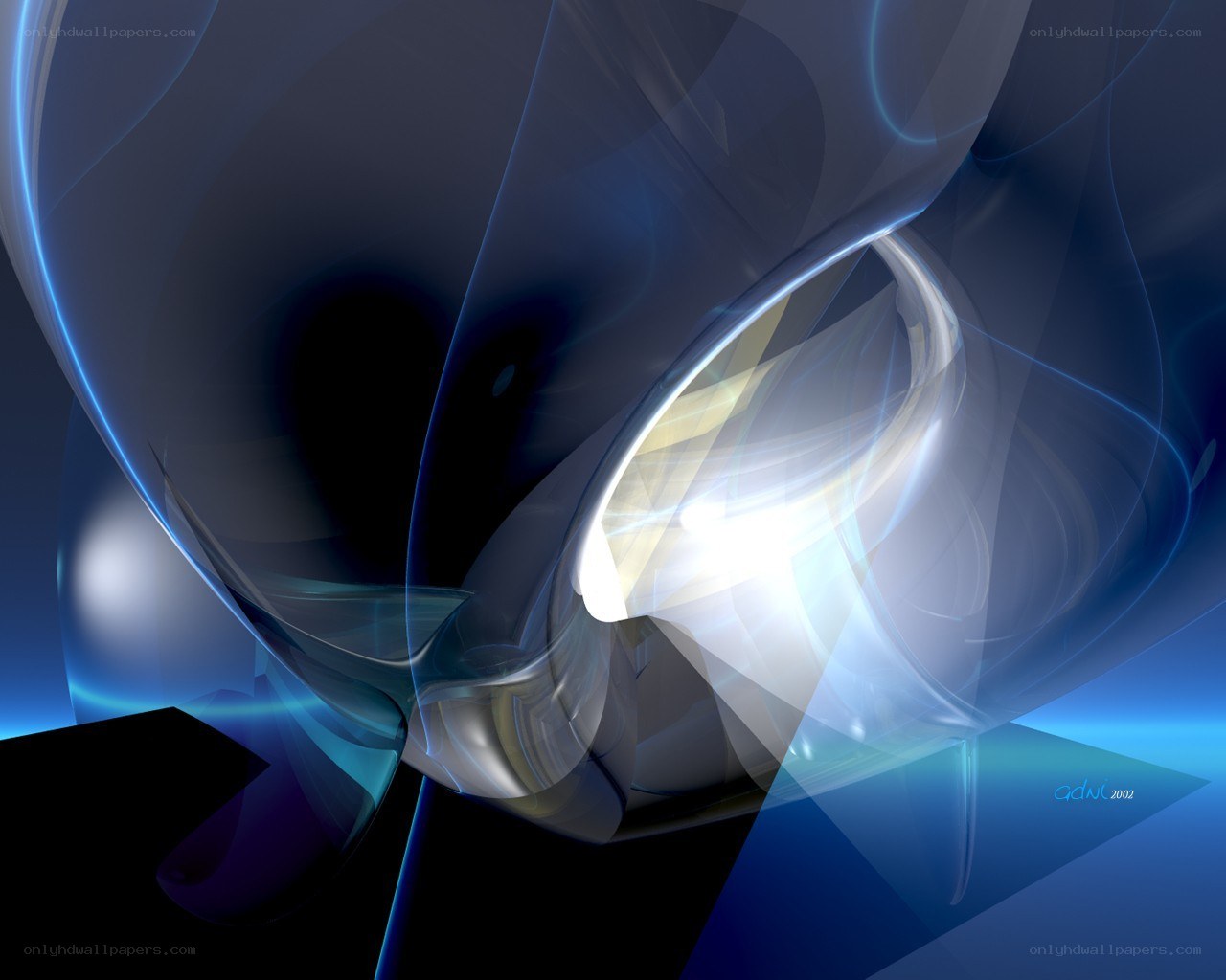 Abstract blue light swirl