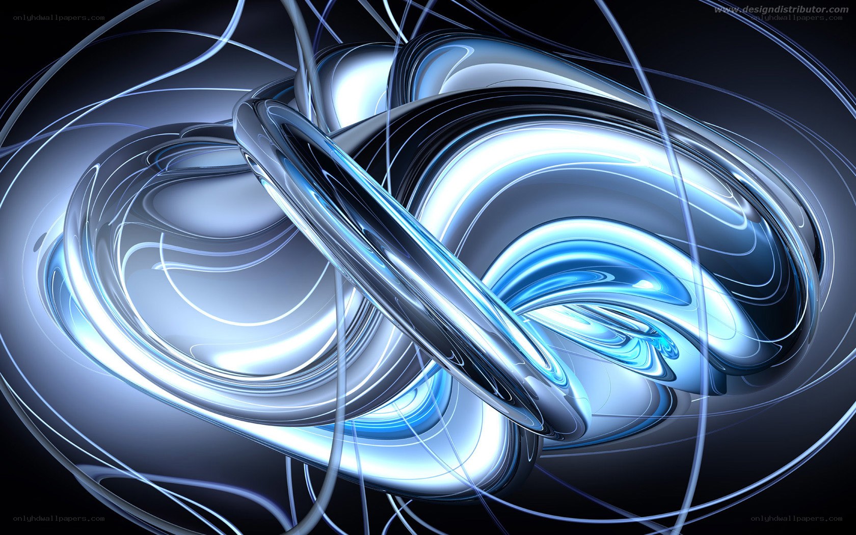 Abstract blue light swirl