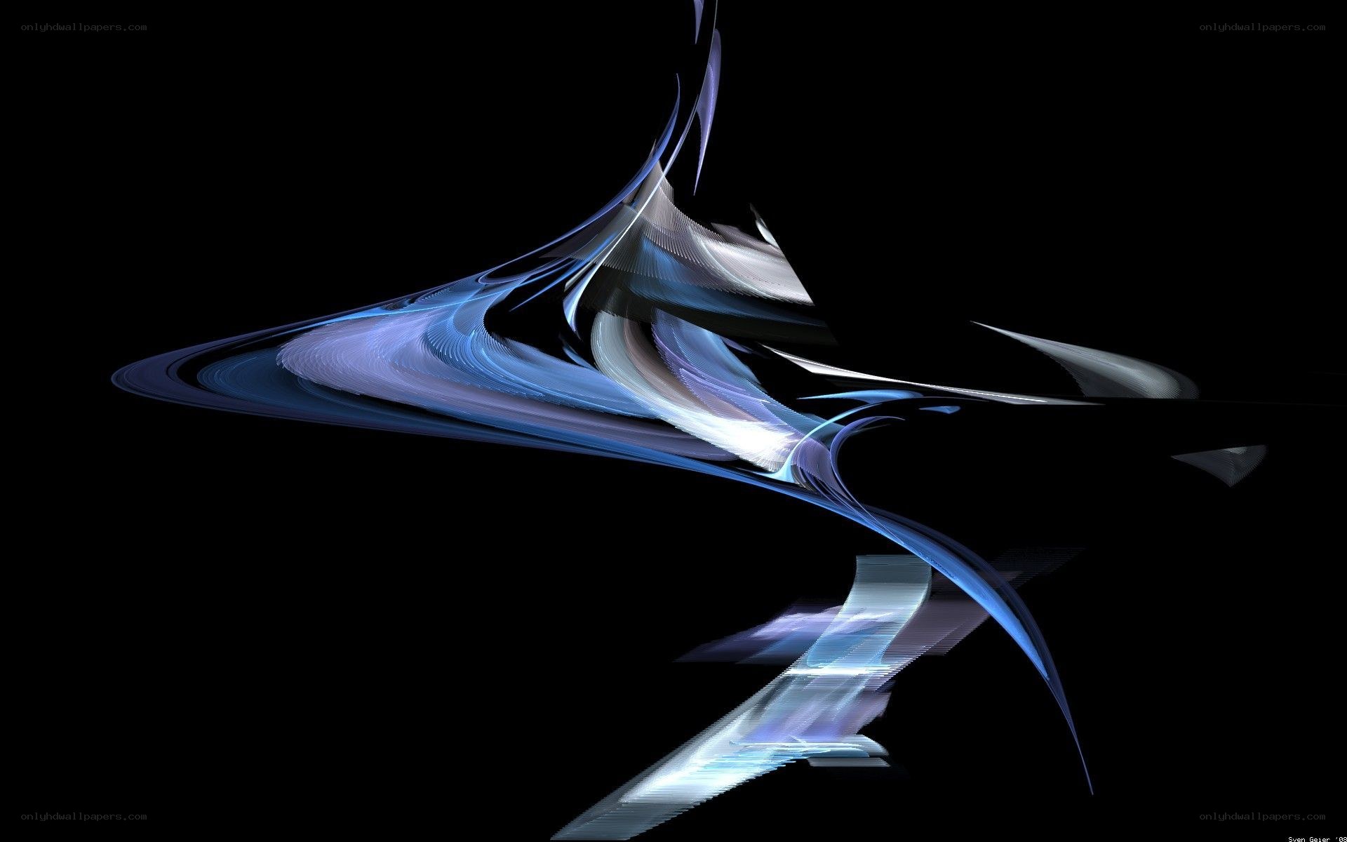 Abstract blue light swirl