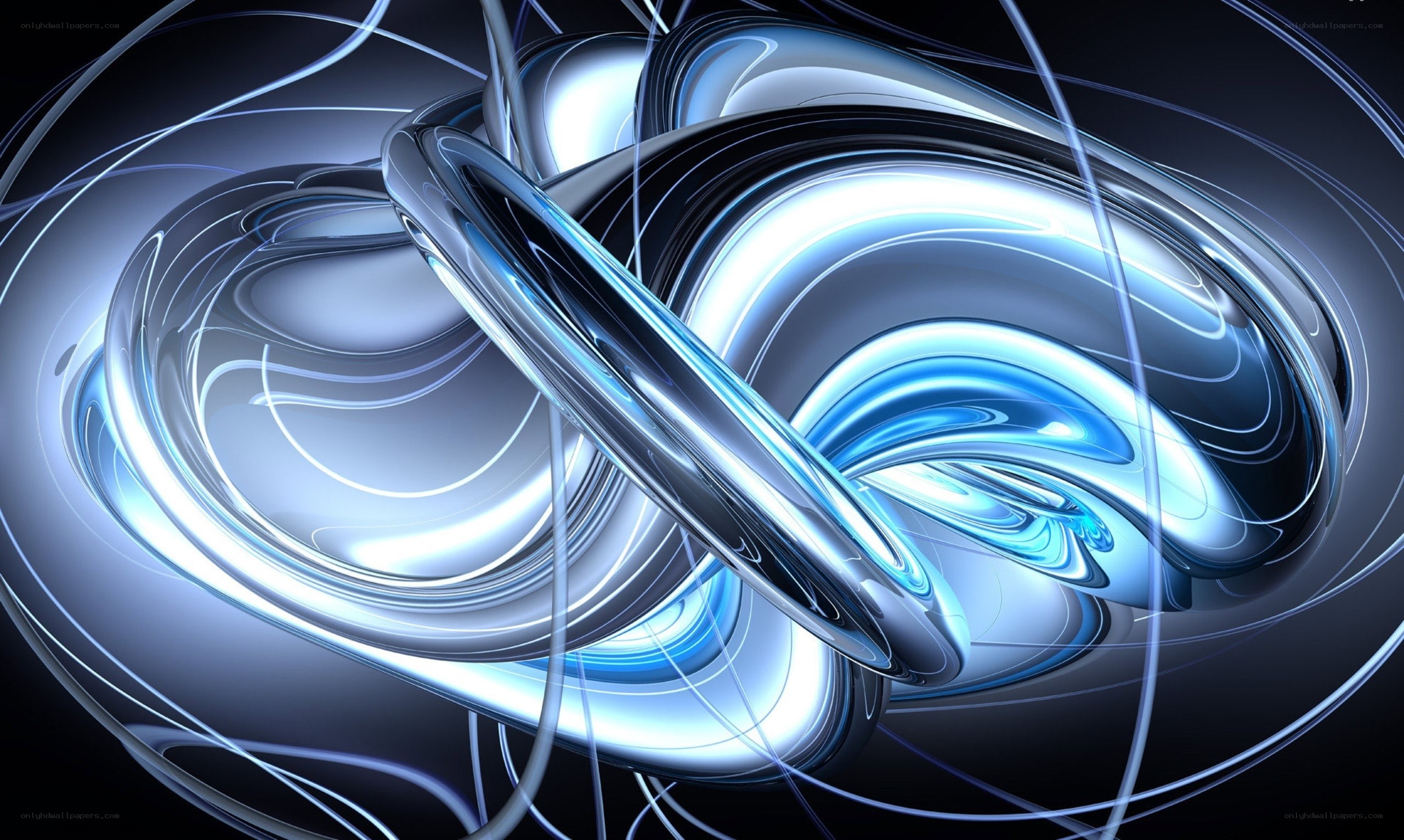 Abstract blue light swirl