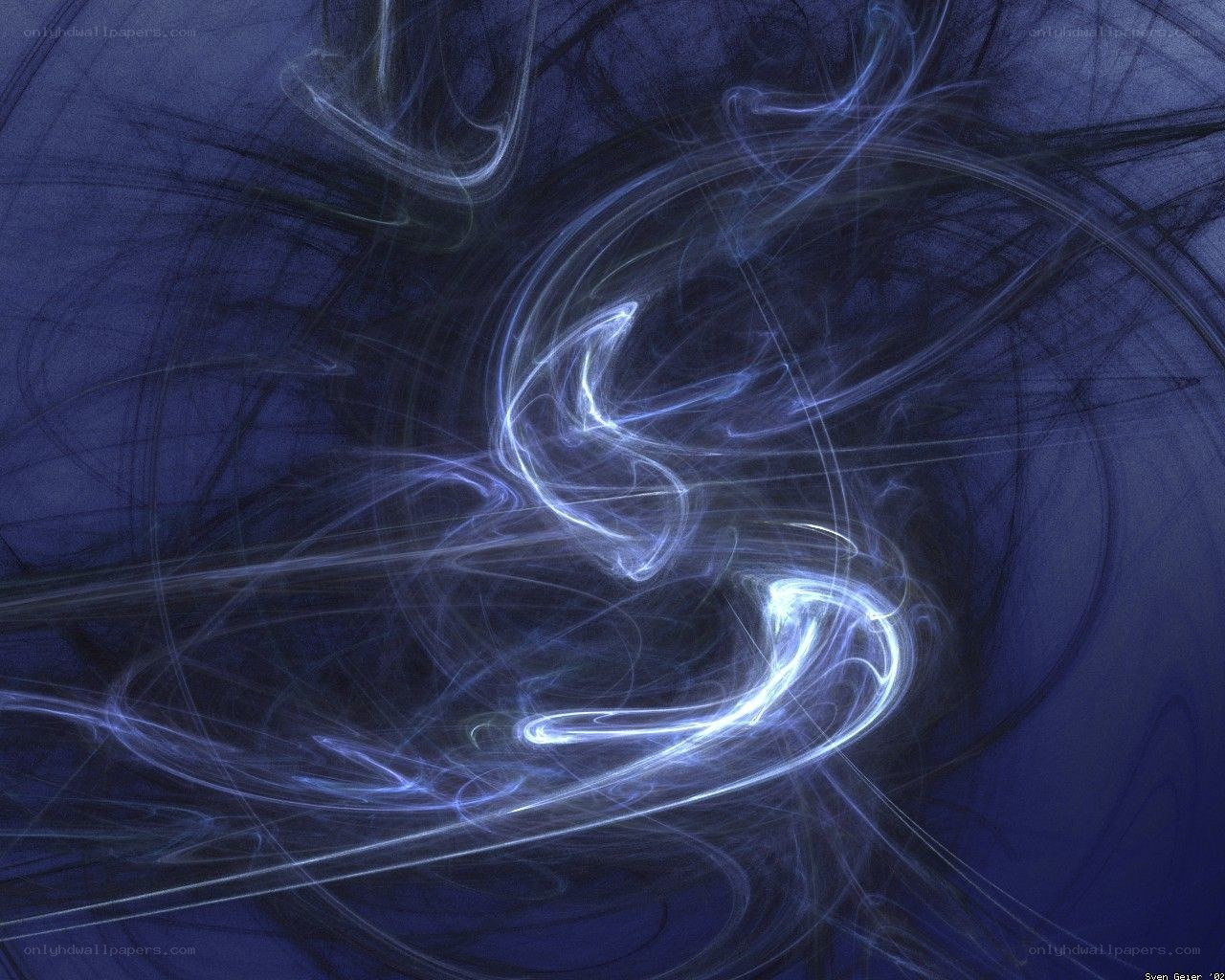 Abstract blue light swirls