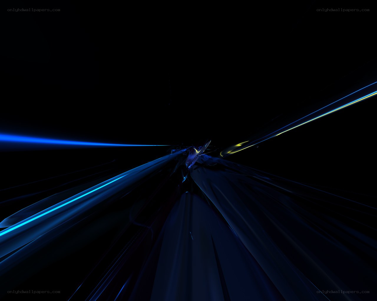 Abstract blue light tunnel