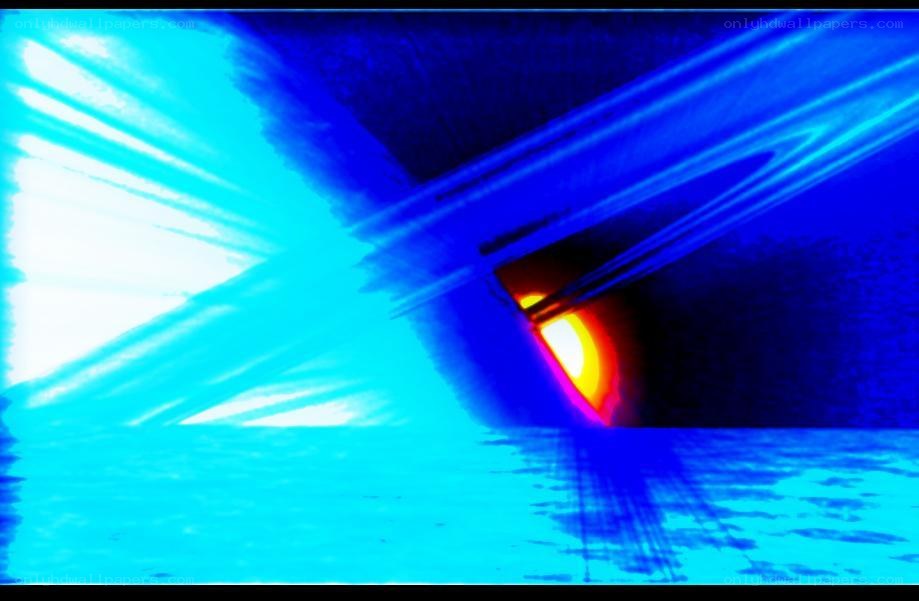 abstract blue light tunnel