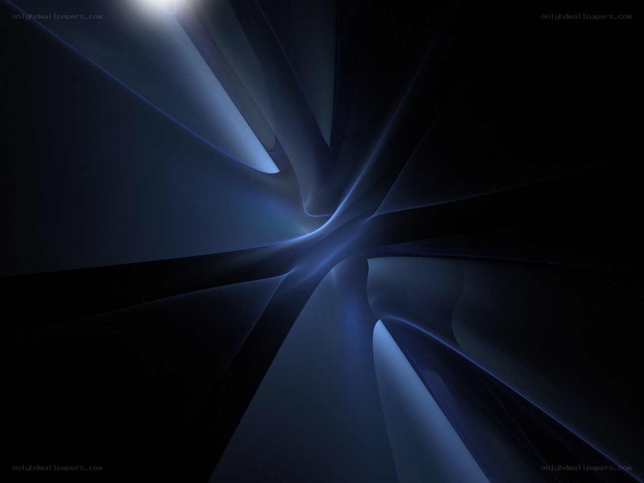Abstract blue light tunnel