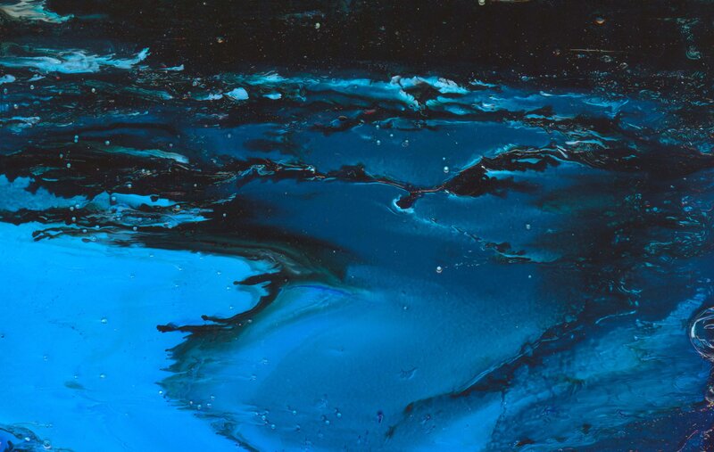 Abstract blue liquid art