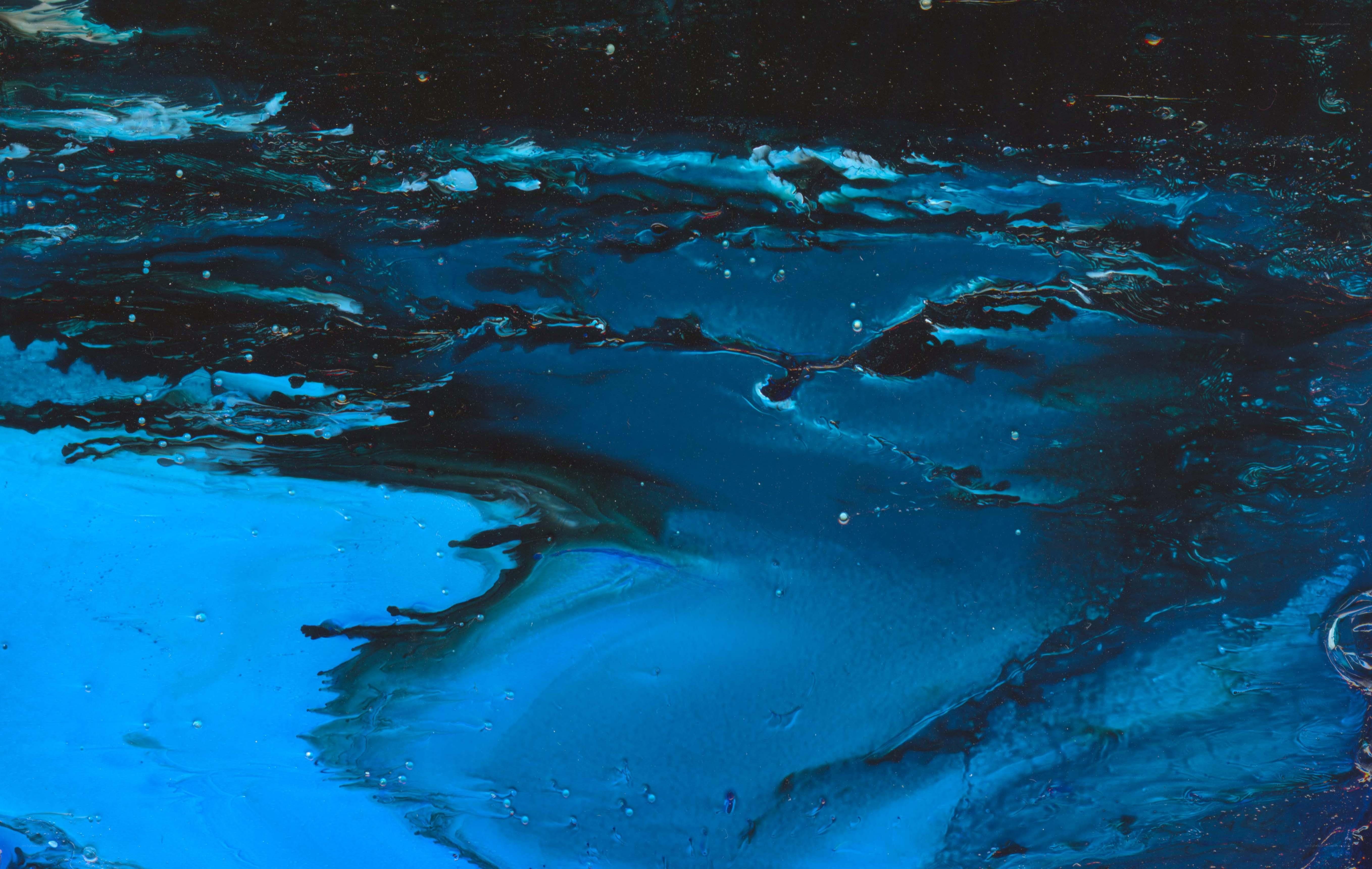 Abstract blue liquid art