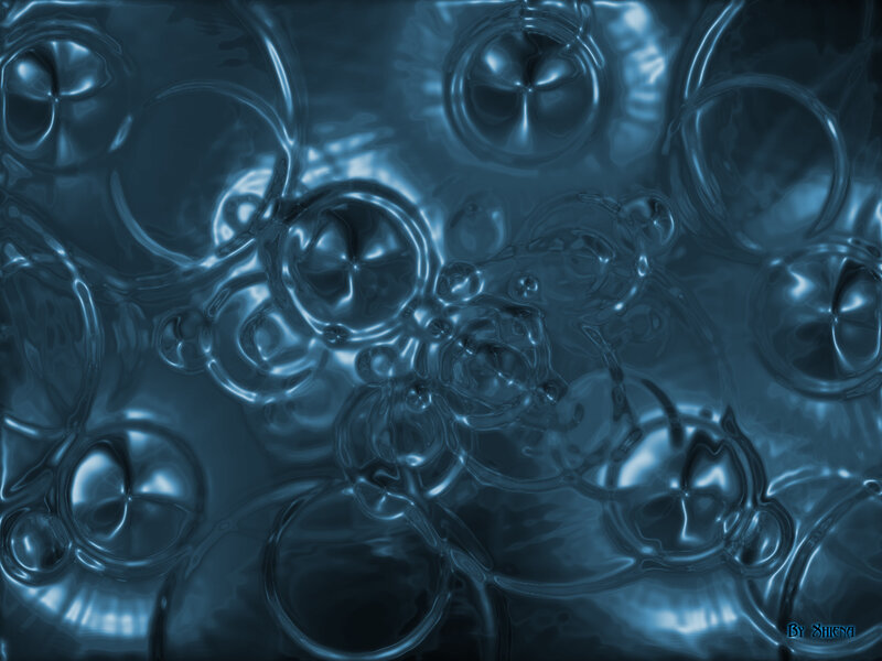 Abstract blue liquid bubbles