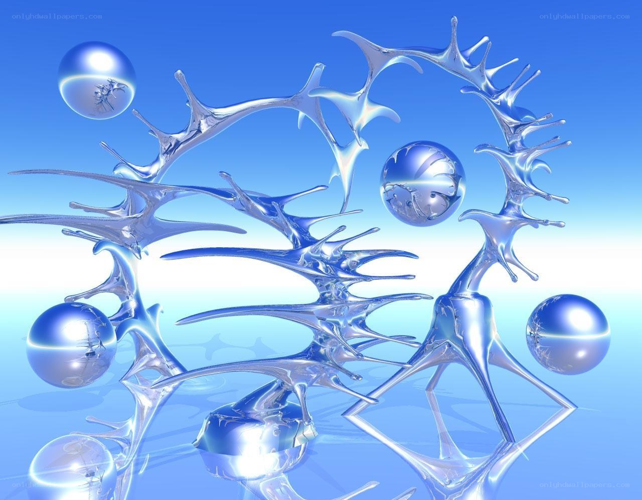 Abstract blue liquid sculpture