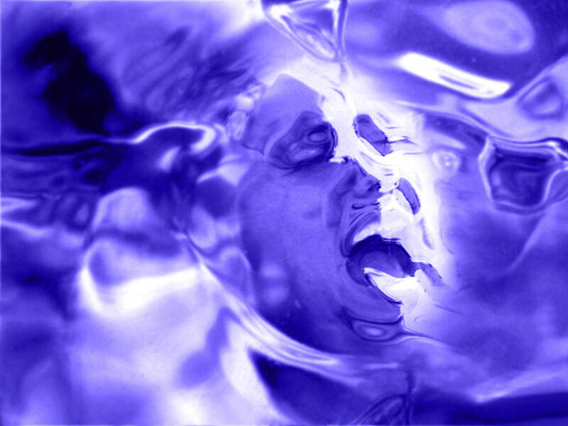 Abstract blue liquid surface