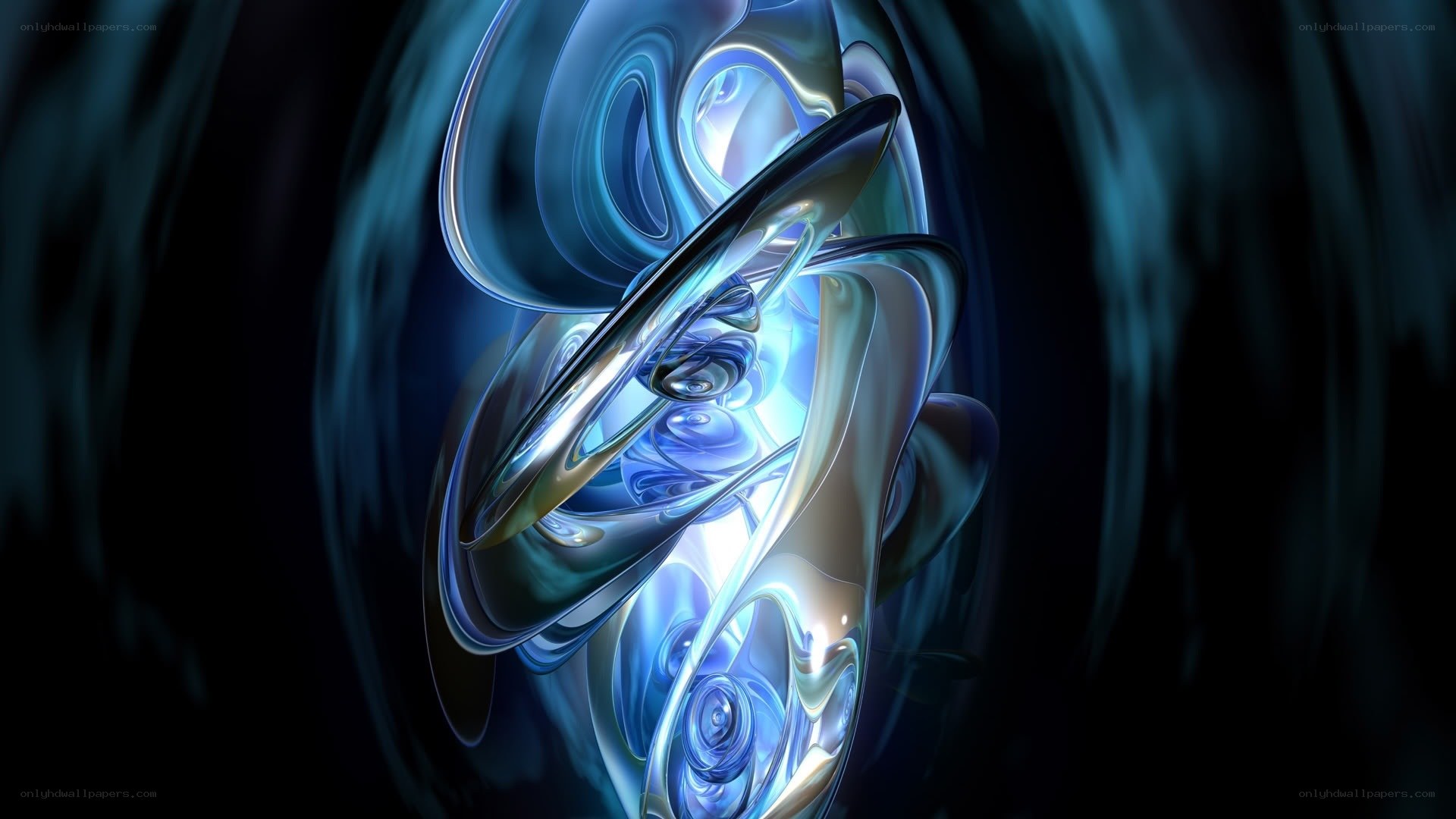 Abstract blue liquid swirl