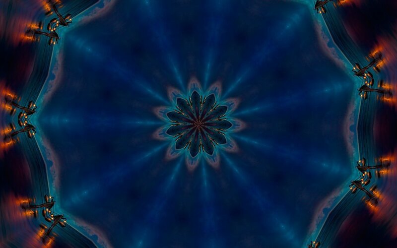 Abstract blue mandala pattern