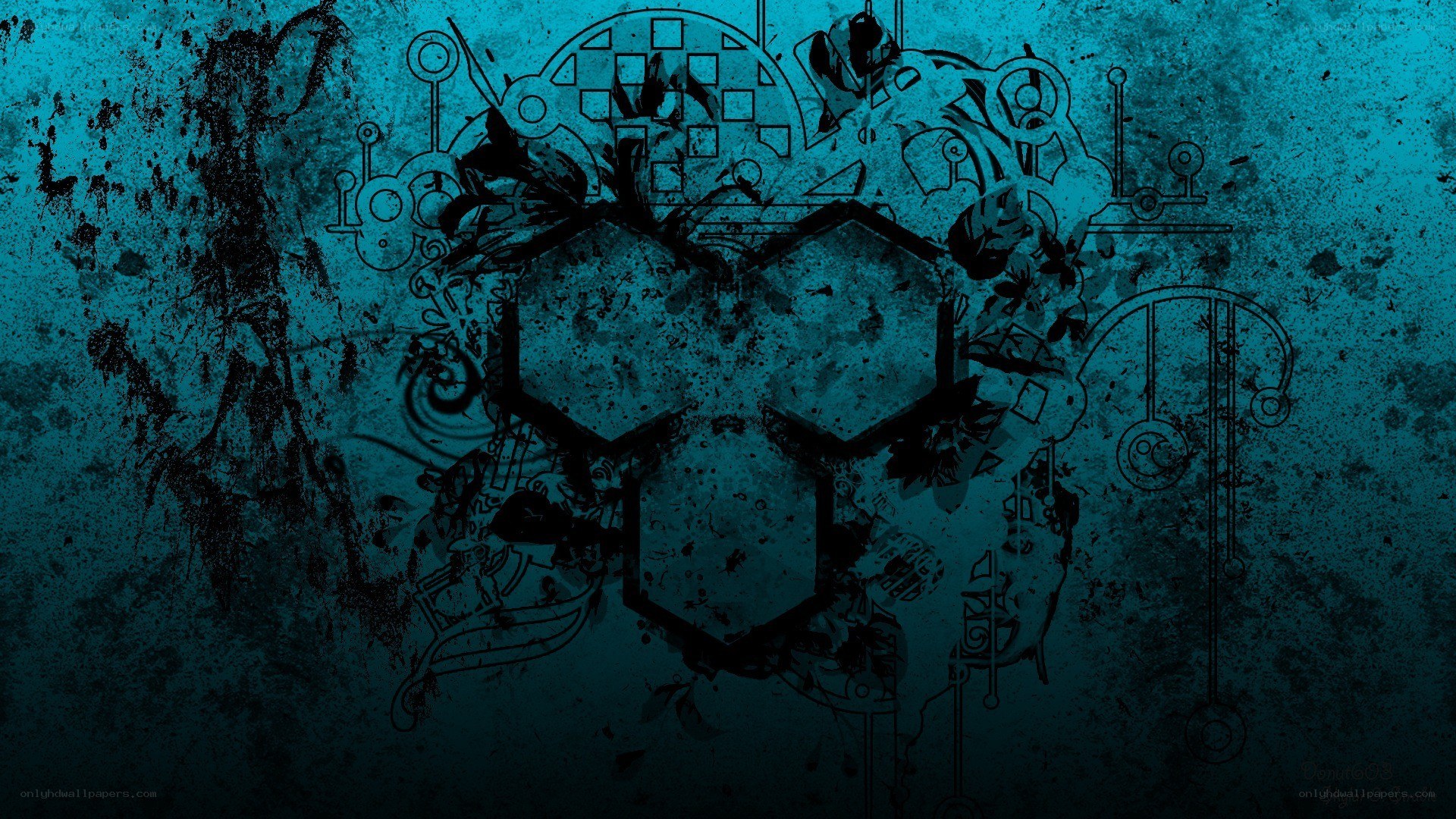 abstract blue mechanical design