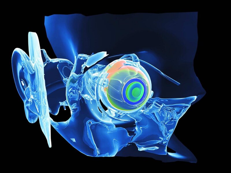 abstract blue mechanical structure