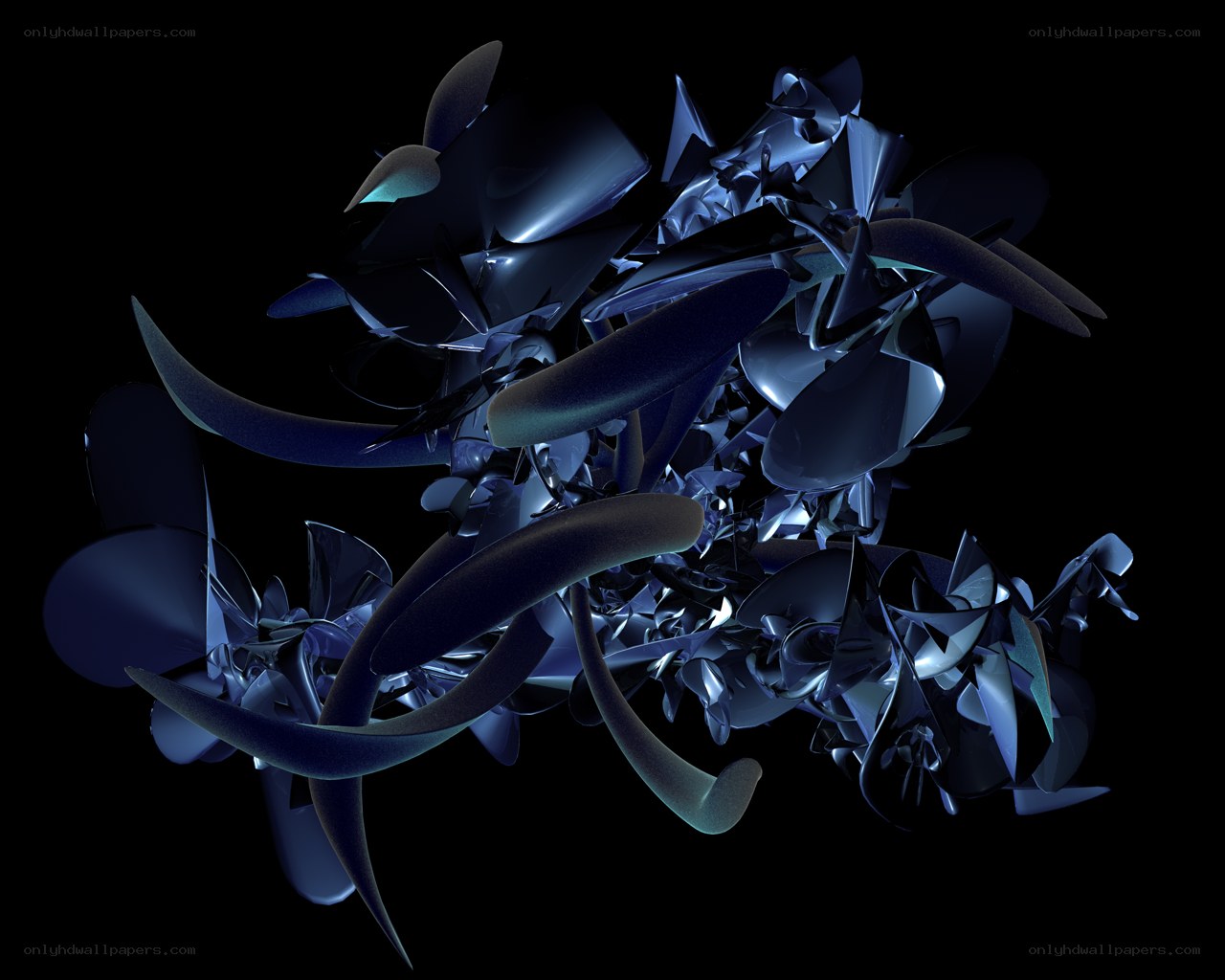 abstract blue metallic sculpture