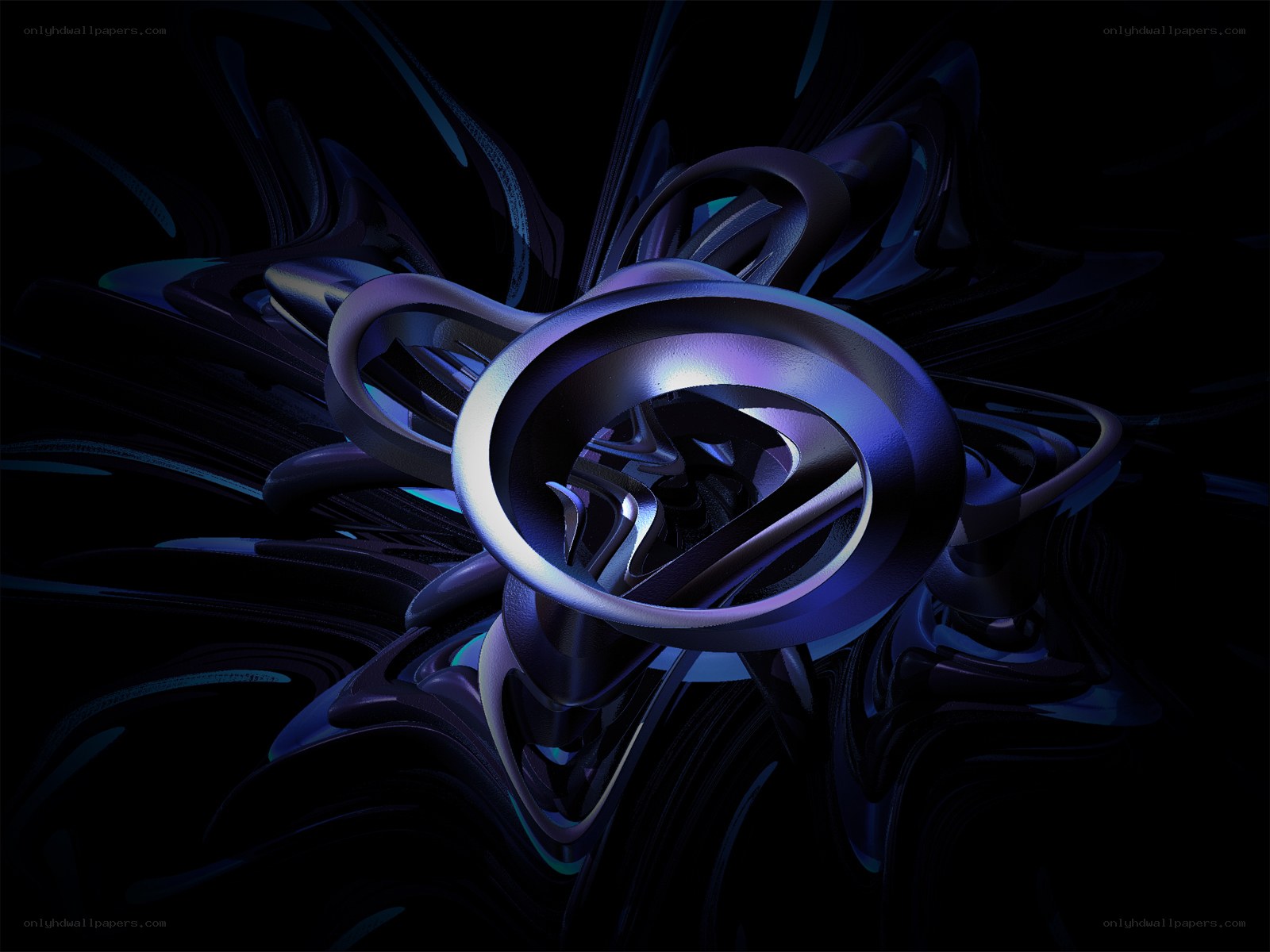 Abstract blue metallic sculpture