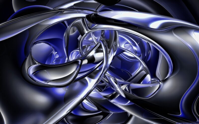 Abstract blue metallic swirls