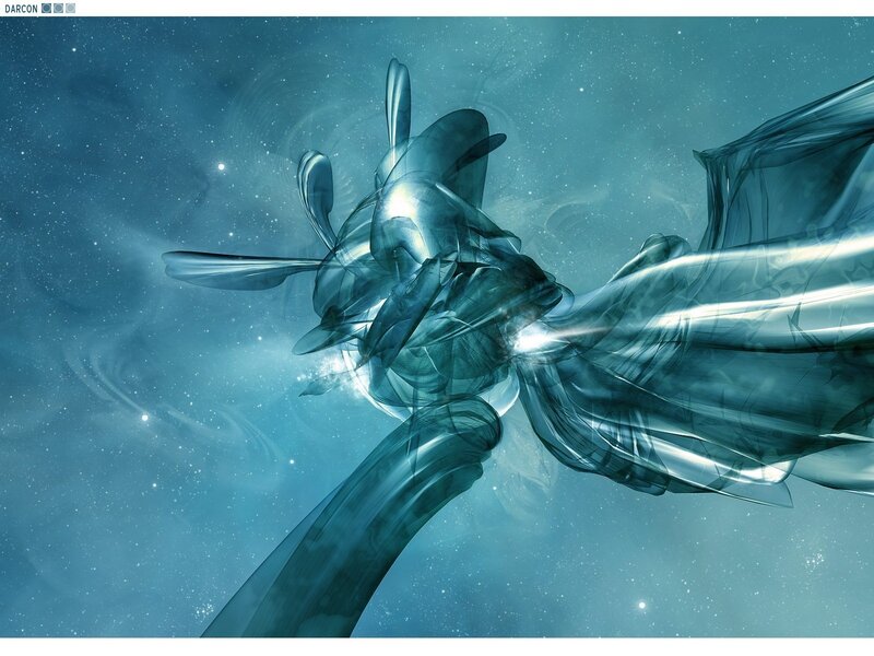 Abstract blue nebula sculpture