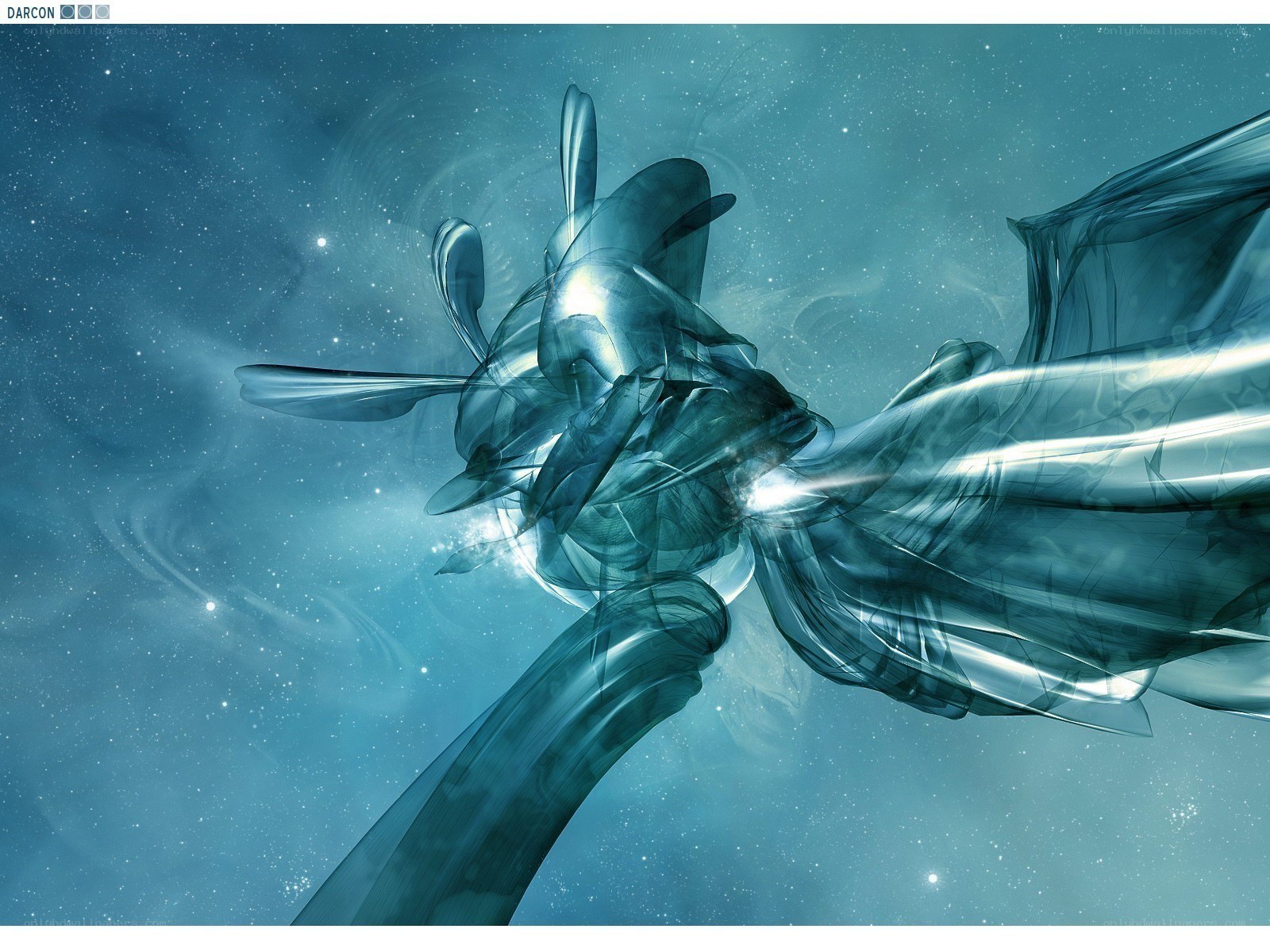 Abstract blue nebula sculpture