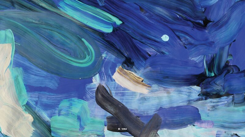 Abstract Blue Painting — Calm, Night