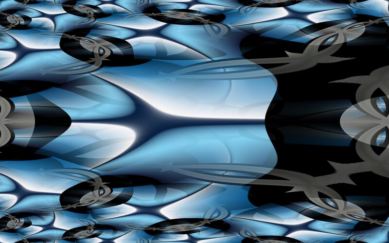 Abstract Blue Pattern — Dynamic, Black