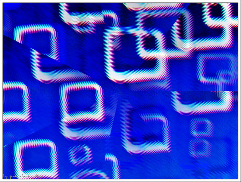 Abstract Blue Pattern — Hypnotic, Digital Art, White