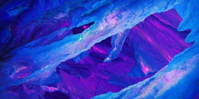 Abstract Blue Purple Cave