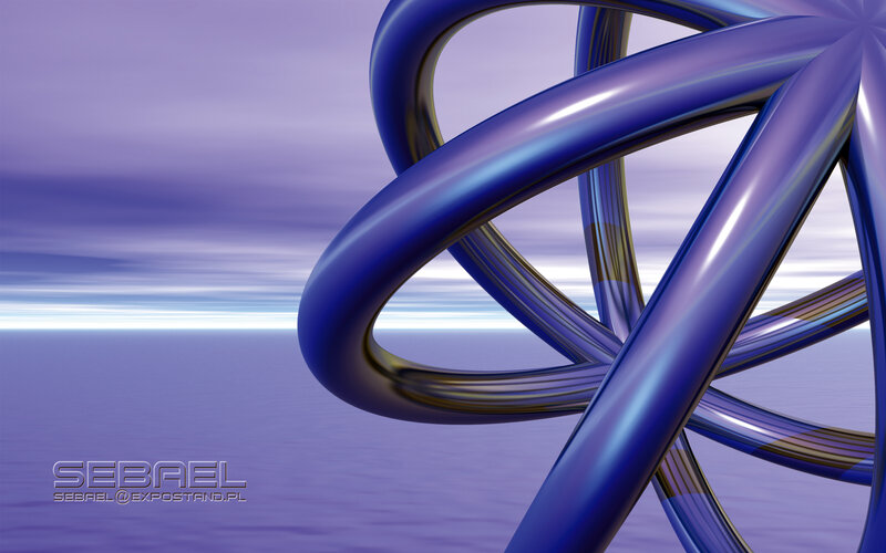 Abstract blue ring sculpture