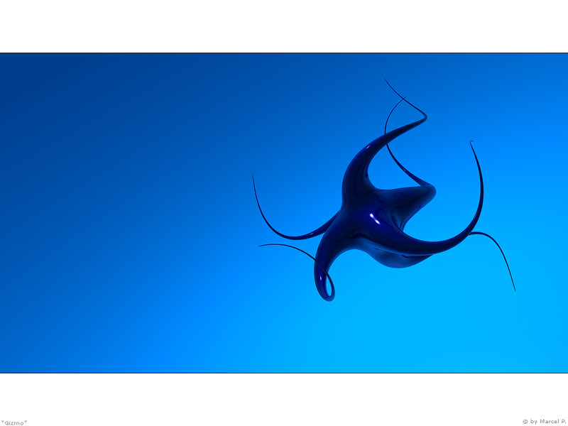 Abstract blue sculpture