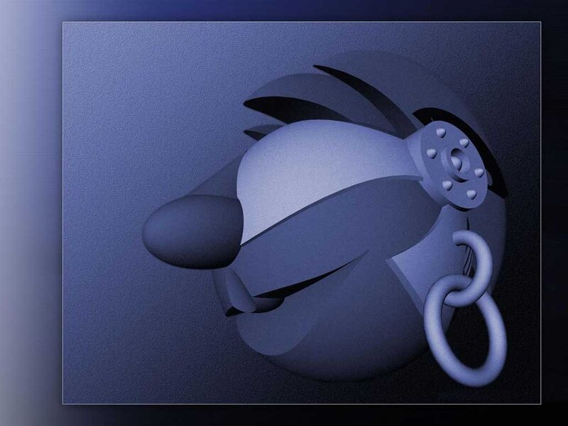 abstract blue sculpture