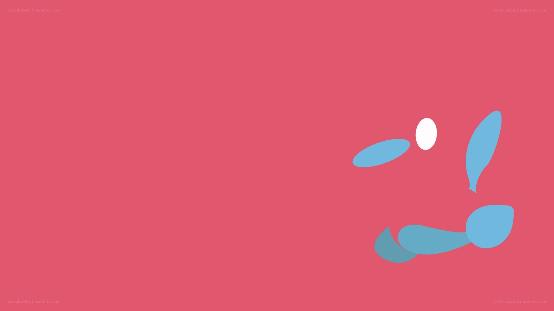 abstract blue shapes on red
