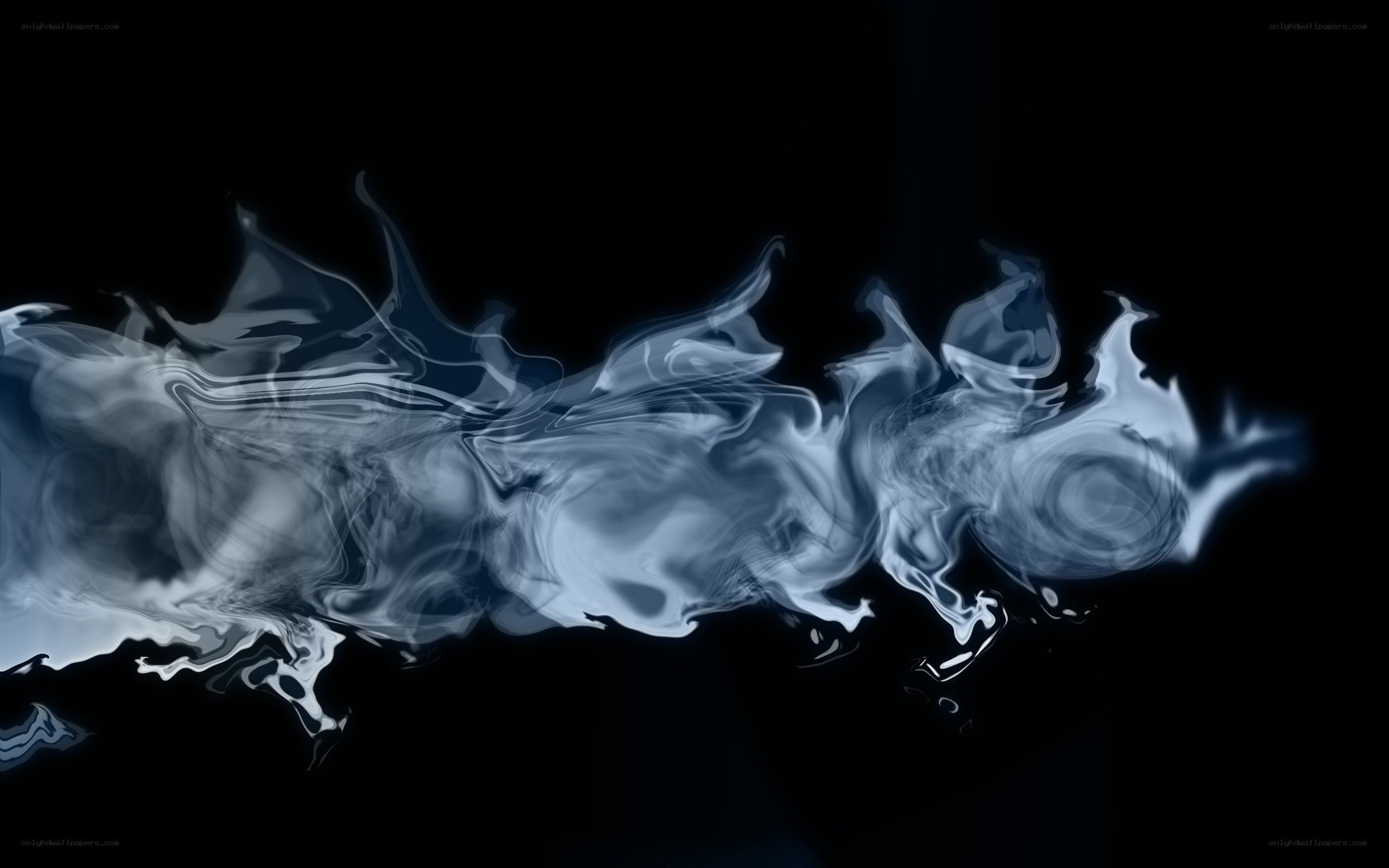Abstract blue smoke swirl