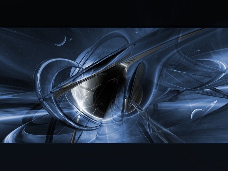Abstract blue space art
