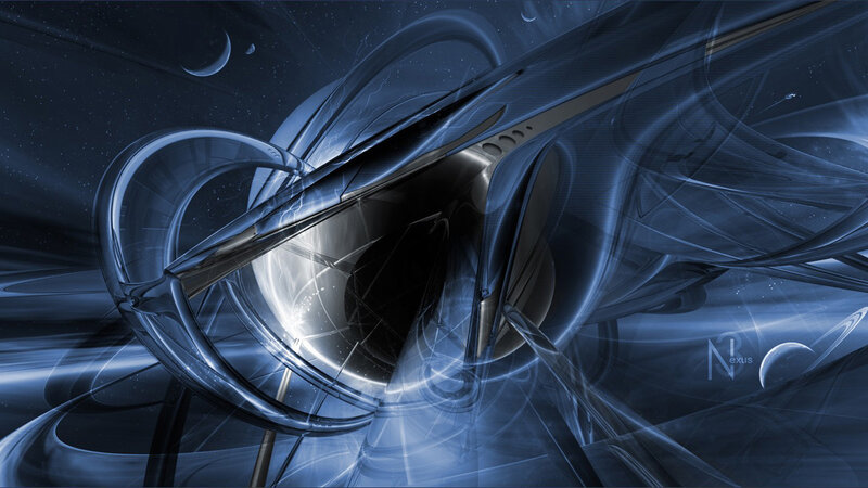 Abstract Blue Spaceship