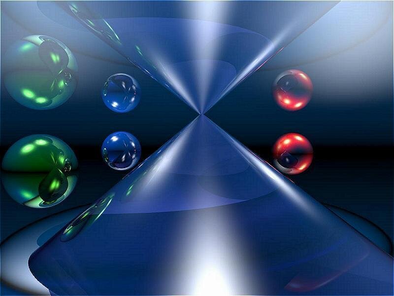 Abstract blue sphere composition