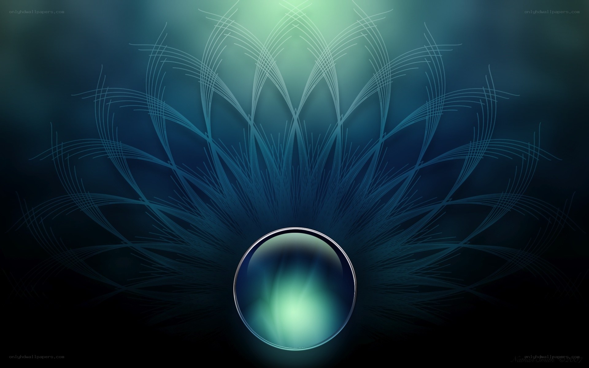 Abstract blue sphere design