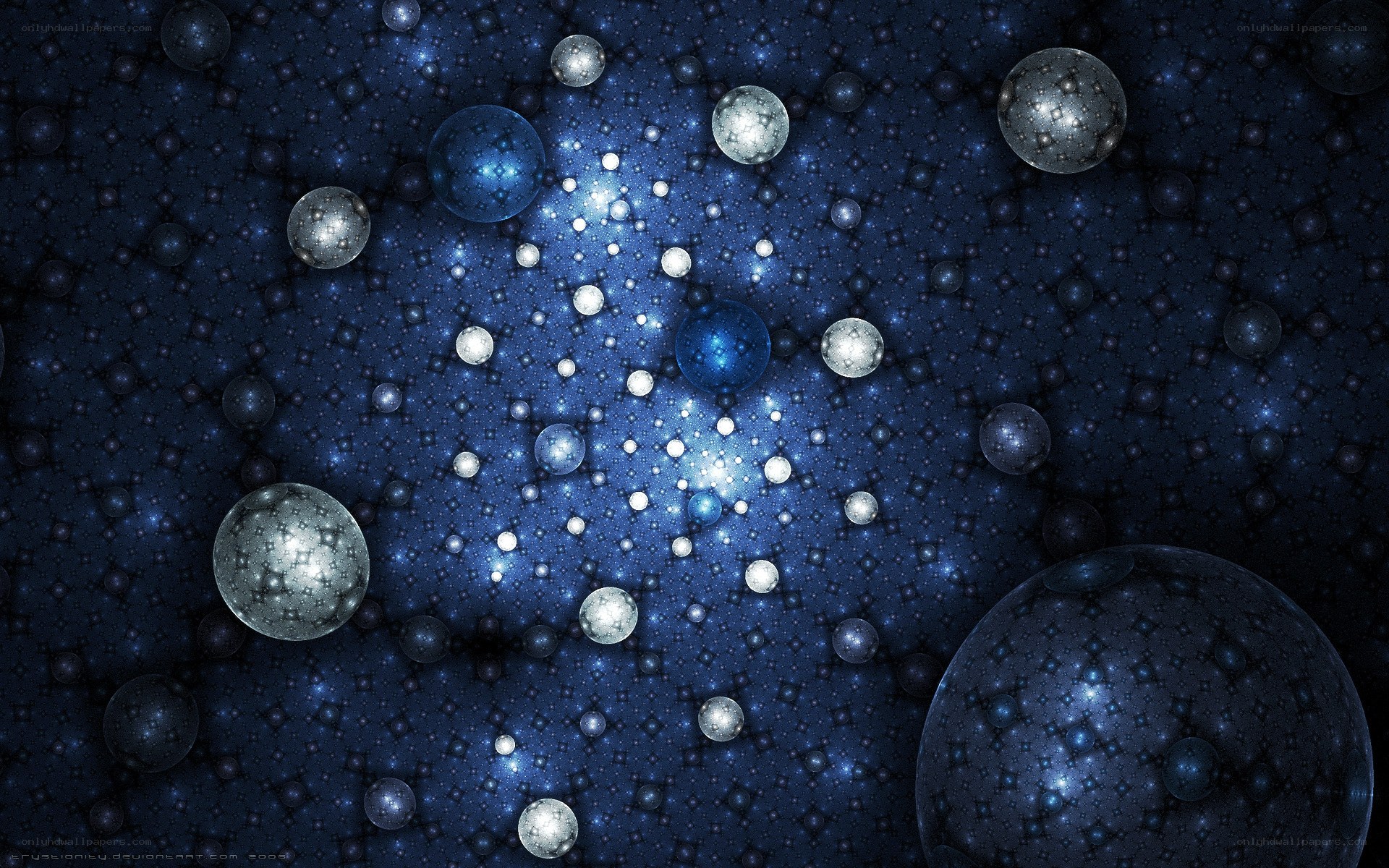 Abstract blue sphere fractal