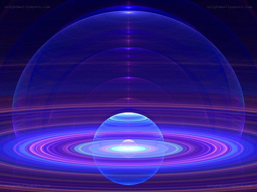 Abstract blue sphere rings